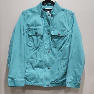 Cj BanksTurquoise Lightweight Button-Front Jacket